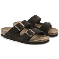 Birkenstock Arizona Mocha Suede Leather Sandal- Regular/Wide -Gazelle Sports Shop 51903 pair