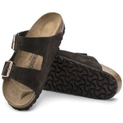 Birkenstock Arizona Mocha Suede Leather Sandal- Regular/Wide -Gazelle Sports Shop 51903 sole