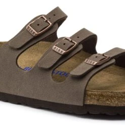 Birkenstock Women's Florida Soft Footbed Mocha Birko-Flor Nubuck Sandal- Regular/Wide -Gazelle Sports Shop 53881 detail 1