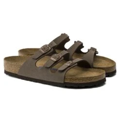 Birkenstock Women's Florida Soft Footbed Mocha Birko-Flor Nubuck Sandal- Regular/Wide -Gazelle Sports Shop 53881 pair