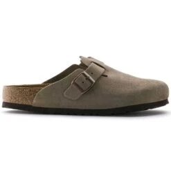 Birkenstock Boston Soft Footbed - Taupe - Medium/Narrow 12 Birkenstock Boston Soft Footbed - Taupe - Medium/Narrow -Gazelle Sports Shop 560771 side