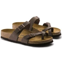 Birkenstock Mayari Suede Mocha Birko-Flor® Nubuck Sandal- Regular/Wide -Gazelle Sports Shop 71063 pair