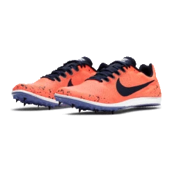 Nike Unisex Zoom Rival D 10 Track Spike - Bright Mango/Blackened Blue/Purple Pulse-Regular (D) -Gazelle Sports Shop 907566 800 PHCFH001 2000