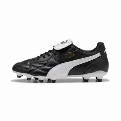 Men's King Top FG/AG Soccer Cleat - Puma Black/Puma White/Puma Gold - Regular (D) -Gazelle Sports Shop AG Soccer Boots