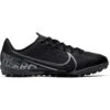 Nike Jr. Mercurial Vapor 13 Academy TF Soccer Cleat - Black/Cool Grey/Metallic Cool Grey -Gazelle Sports Shop AT8145 001 PHSRH000