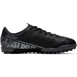 Nike Jr. Mercurial Vapor 13 Academy TF Soccer Cleat - Black/Cool Grey/Metallic Cool Grey -Gazelle Sports Shop AT8145 001 PHSRH001