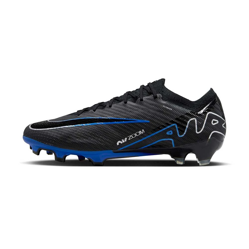 Nike Zoom Mercurial Vapor 15 Elite FG Soccer Cleat- Black/Chrome-Hyper Blue- Regular (D) 4 Nike Zoom Mercurial Vapor 15 Elite FG Soccer Cleat- Black/Chrome-Hyper Blue- Regular (D) - Image 2