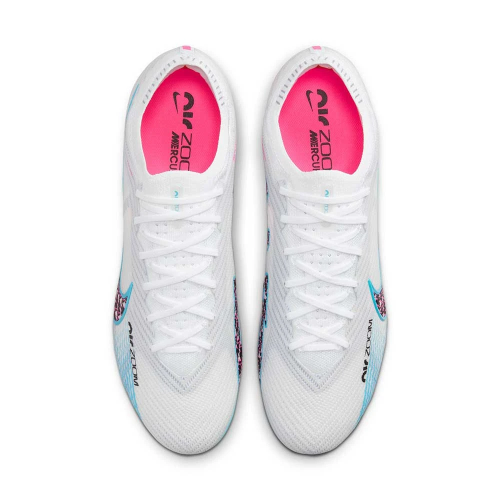 Nike Unisex Zoom Mercurial Vapor 15 Elite FG Soccer Cleats - White/Baltic Blue/Pink Blast - Regular (D) 6 Nike Unisex Zoom Mercurial Vapor 15 Elite FG Soccer Cleats - White/Baltic Blue/Pink Blast - Regular (D) - Image 4