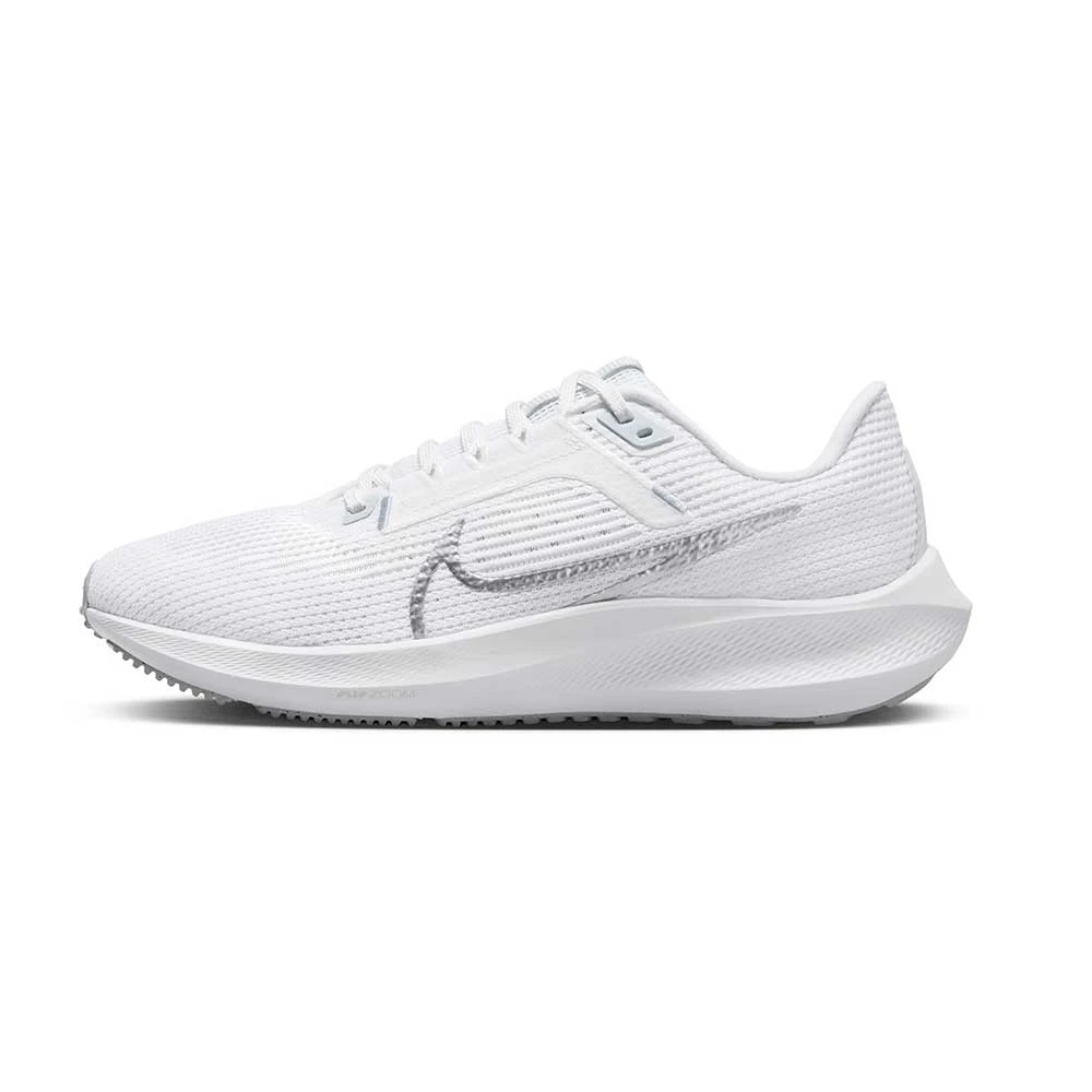 Nike Women's Air Zoom Pegasus 40 Running Shoe- White/Metallic Silver/Pure Platinum- Regular (B) 5 Nike Women's Air Zoom Pegasus 40 Running Shoe- White/Metallic Silver/Pure Platinum- Regular (B) - Image 3