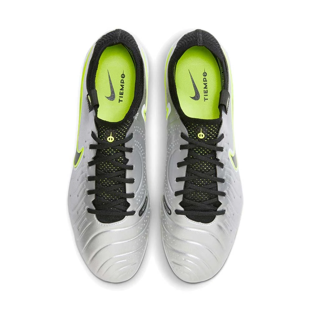 Nike Tiempo Legend 10 Elite FG Soccer Shoe - Metallic Silver/Black/Volt - Regular (D) 7 Nike Tiempo Legend 10 Elite FG Soccer Shoe - Metallic Silver/Black/Volt - Regular (D) - Image 5
