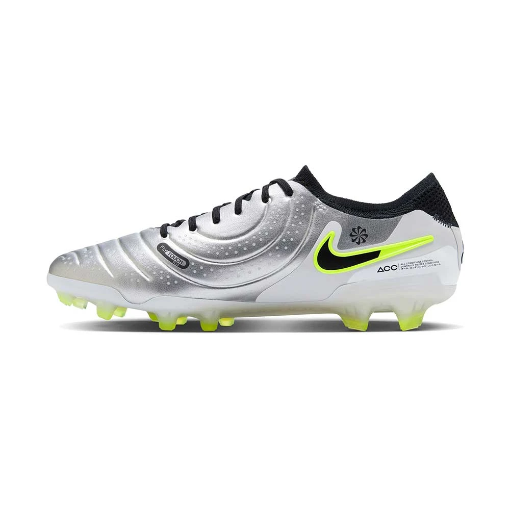 Nike Tiempo Legend 10 Elite FG Soccer Shoe - Metallic Silver/Black/Volt - Regular (D) 4 Nike Tiempo Legend 10 Elite FG Soccer Shoe - Metallic Silver/Black/Volt - Regular (D) - Image 2