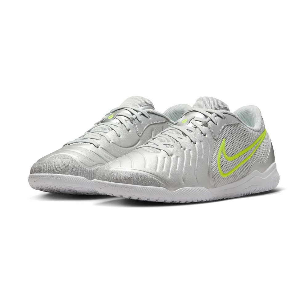 Nike Tiempo Legend 10 Academy IC Indoor Soccer Shoe - Metallic Silver/White/Volt - Regular (D) 4 Nike Tiempo Legend 10 Academy IC Indoor Soccer Shoe - Metallic Silver/White/Volt - Regular (D) - Image 2