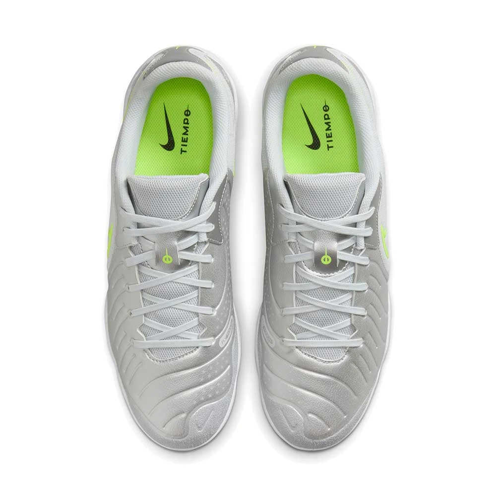 Nike Tiempo Legend 10 Academy IC Indoor Soccer Shoe - Metallic Silver/White/Volt - Regular (D) 7 Nike Tiempo Legend 10 Academy IC Indoor Soccer Shoe - Metallic Silver/White/Volt - Regular (D) - Image 5