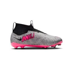 Youth Nike Jr. Zoom Mercurial Superfly 9 Pro XXV FG Soccer Cleats - Metallic Silver/Hyper Pink - Regular (D)