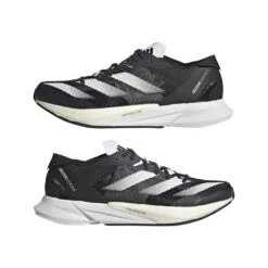 ADIDAS Women's Adizero Adios 8 Running Shoe - Carbon/FTWR White/Core Black - Regular (B) -Gazelle Sports Shop Adizero Adios 8 Shoes Grey ID6905 09 standard
