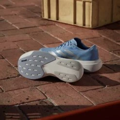 ADIDAS Women's Adizero Evo SL Running Shoe - Glow Blue/Silver Metallic/Cloud White -Gazelle Sports Shop Adizero EVO SL Shoes Blue JS4453 HM4