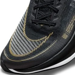 Nike Women's ZoomX Vaporfly Next % 2 Racing Shoe - Black/White/Metallic Gold Coin - Regular (B) -Gazelle Sports Shop CU4123 001 PHSYD001 1500