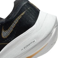 Nike Women's ZoomX Vaporfly Next % 2 Racing Shoe - Black/White/Metallic Gold Coin - Regular (B) -Gazelle Sports Shop CU4123 001 PHSYD002 1500