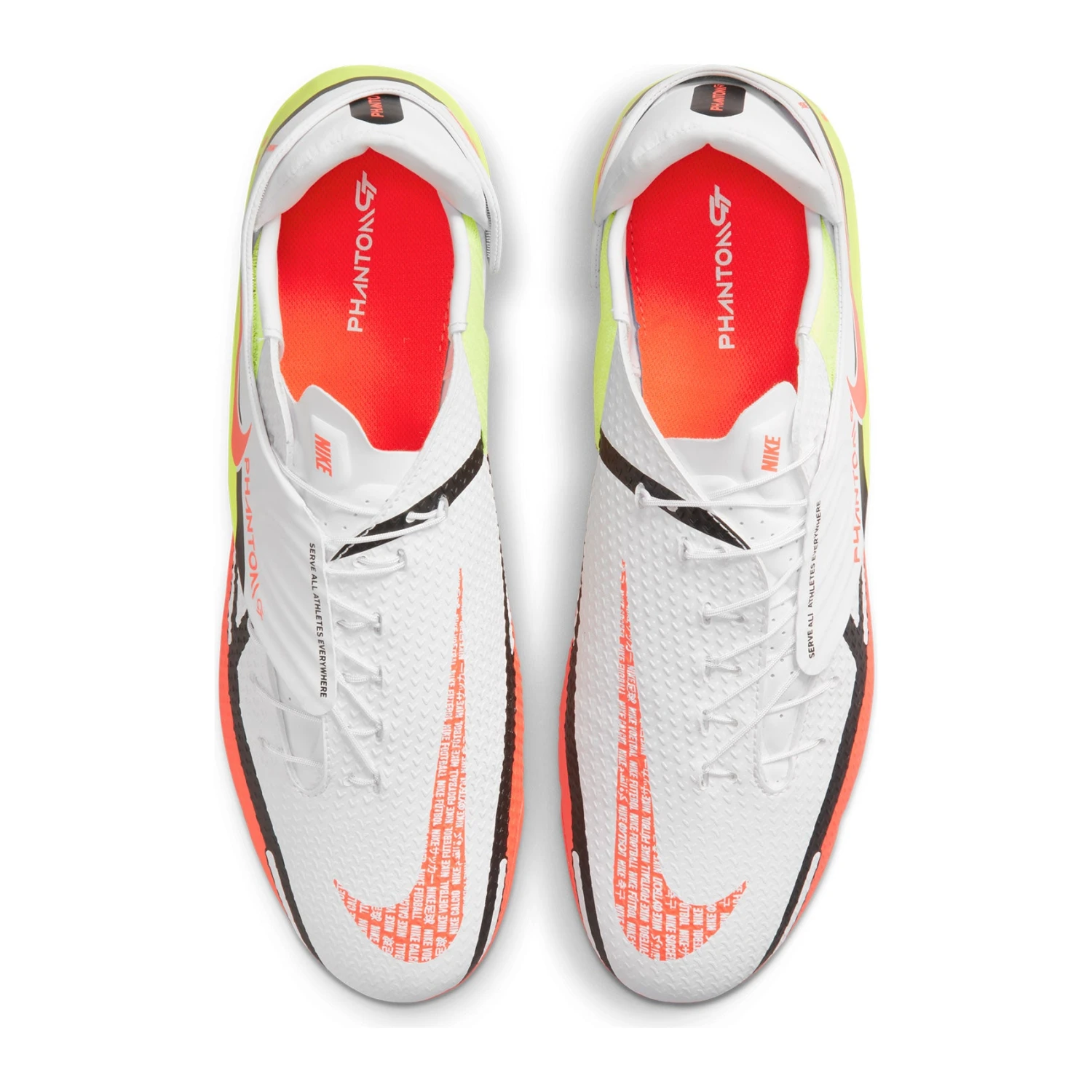 Nike Unisex Phantom GT2 Academy Flyease FG/MG Soccer Shoe - White/Bright Crimson/Volt 7 Nike Unisex Phantom GT2 Academy Flyease FG/MG Soccer Shoe - White/Bright Crimson/Volt - Image 5