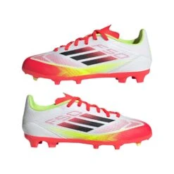 ADIDAS JR F50 League FG Soccer Cleat - Cloud White/Core Black/Solar Yellow - Regular (D) 16 ADIDAS JR F50 League FG Soccer Cleat - Cloud White/Core Black/Solar Yellow - Regular (D) -Gazelle Sports Shop F50 League Firm Multi Ground Soccer Cleats Kids White IE3747 09 standard