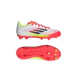 ADIDAS JR F50 League FG Soccer Cleat - Cloud White/Core Black/Solar Yellow - Regular (D) 17 ADIDAS JR F50 League FG Soccer Cleat - Cloud White/Core Black/Solar Yellow - Regular (D) -Gazelle Sports Shop F50 League Firm Multi Ground Soccer Cleats Kids White IE3747 22 model