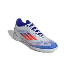 ADIDAS F50 League TF Soccer Shoe - Cloud White / Solar Red / Lucid Blue - Regular (D) 10 ADIDAS F50 League TF Soccer Shoe - Cloud White / Solar Red / Lucid Blue - Regular (D) -Gazelle Sports Shop F50 League Turf Soccer Shoes White IF1343 04 standard