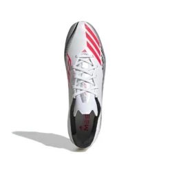 ADIDAS Men's F50 Messi League FG/MG Soccer Cleat - Cloud White/Lucid Red/Silver Met - Regular (D) 10 ADIDAS Men's F50 Messi League FG/MG Soccer Cleat - Cloud White/Lucid Red/Silver Met - Regular (D) -Gazelle Sports Shop F50 Messi League Firm Multi Ground Cleats White JP7446 02 standard