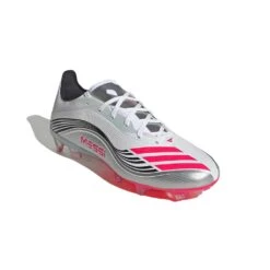 ADIDAS Men's F50 Messi Pro FG Soccer Cleat - Cloud White/Lucid Red/Silver Met - Regular (D) -Gazelle Sports Shop F50 Messi Pro Firm Ground Cleats White JP7461 04 standard