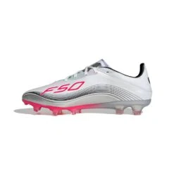 ADIDAS Men's F50 Messi Pro FG Soccer Cleat - Cloud White/Lucid Red/Silver Met - Regular (D) -Gazelle Sports Shop F50 Messi Pro Firm Ground Cleats White JP7461 06 standard