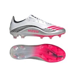 ADIDAS Men's F50 Messi Pro FG Soccer Cleat - Cloud White/Lucid Red/Silver Met - Regular (D) -Gazelle Sports Shop F50 Messi Pro Firm Ground Cleats White JP7461 22 model