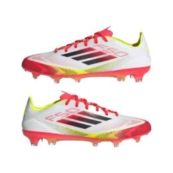 ADIDAS Men's F50 Pro FG Soccer Cleat - Cloud White/Core Black/Solar Yellow - Regular (D) -Gazelle Sports Shop F50 Pro Firm Ground Cleats White IE1284 09 standard