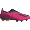 ADIDAS JR X Ghosted .3 Laceless FG Soccer Shoe - Shock Pink/Core Black/Screaming Orange -Gazelle Sports Shop FY7281