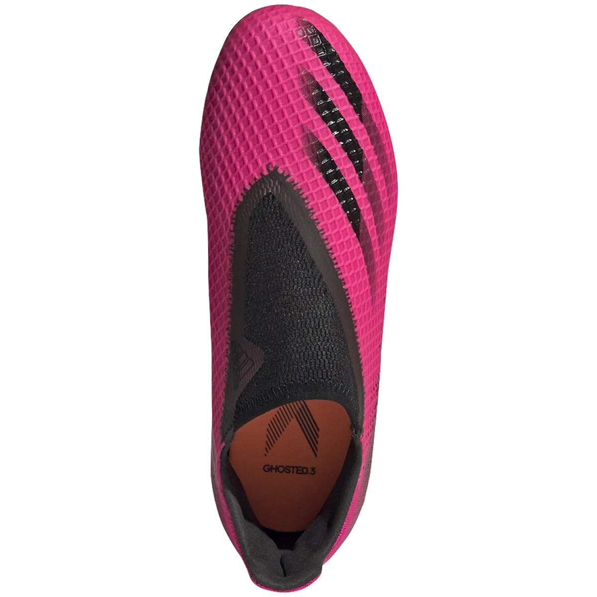 ADIDAS JR X Ghosted .3 Laceless FG Soccer Shoe - Shock Pink/Core Black/Screaming Orange 4 ADIDAS JR X Ghosted .3 Laceless FG Soccer Shoe - Shock Pink/Core Black/Screaming Orange - Image 2