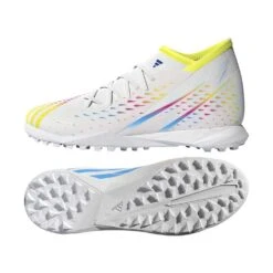 ADIDAS Unisex Predator Edge .3 TF Soccer Shoe - Ftwr White/Solar Yellow/Powder Blue - Regular (D) 8 ADIDAS Unisex Predator Edge .3 TF Soccer Shoe - Ftwr White/Solar Yellow/Powder Blue - Regular (D) -Gazelle Sports Shop GW0951