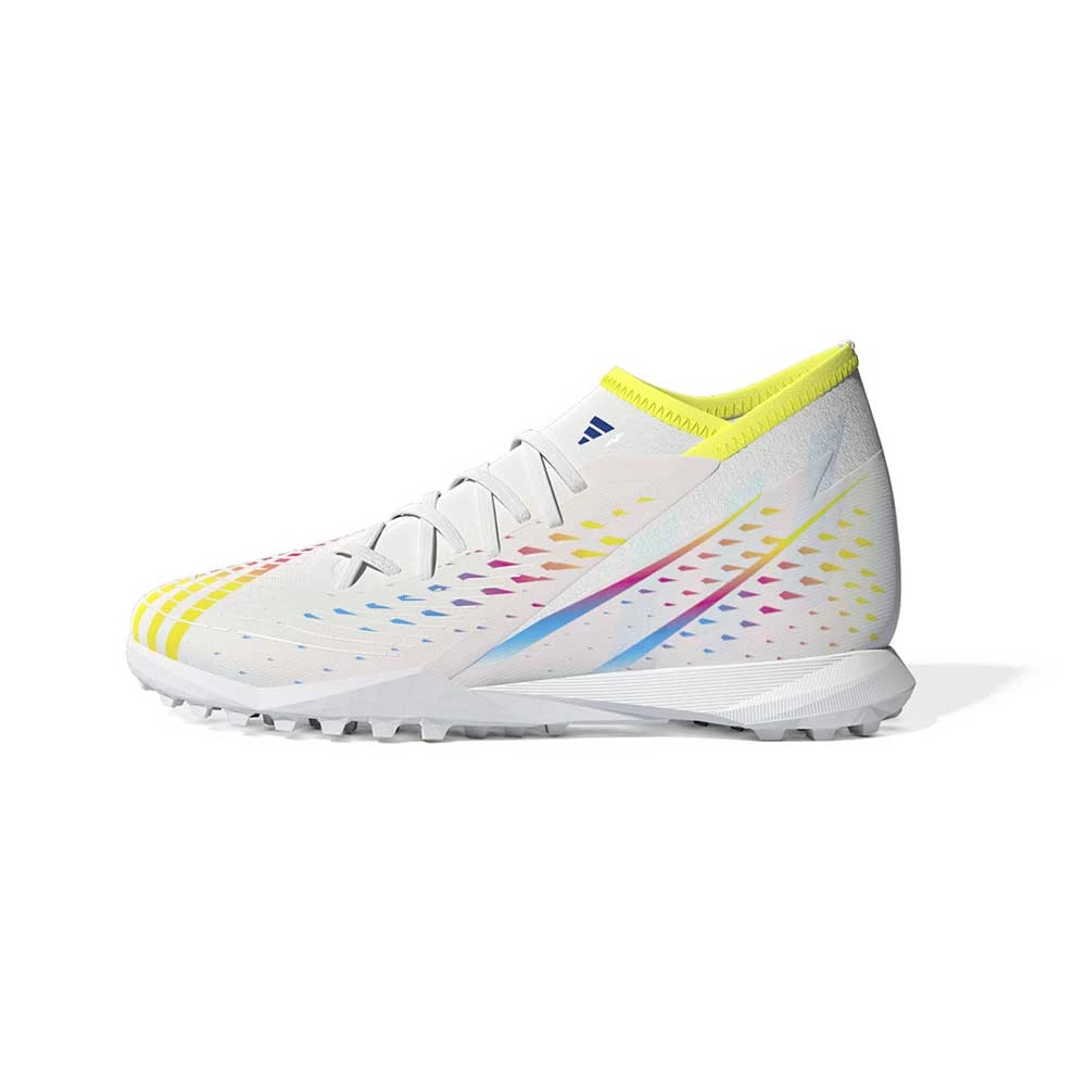 ADIDAS Unisex Predator Edge .3 TF Soccer Shoe - Ftwr White/Solar Yellow/Powder Blue - Regular (D) 3 ADIDAS Unisex Predator Edge .3 TF Soccer Shoe - Ftwr White/Solar Yellow/Powder Blue - Regular (D)