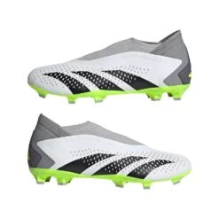 ADIDAS Unisex Predator Accuracy .3 Laceless FG - Cloud White/ Core Black / Lucid Lemon- Regular (D) -Gazelle Sports Shop GZ0021 09 standard