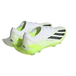 Unisex Adidas X CRAZYFAST.1 FG Soccer Shoe - Cloud White/ Core Black/ Lucid Lemon - Regular (D) -Gazelle Sports Shop HQ4516 6 FOOTWEAR Photography BackLateralTopView white 1024x1024 d1dc7eab e531 4b4e b570 7b57adc0b099