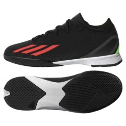 ADIDAS JR X Speedportal .3 IN Soccer Shoe - Core Black/Solar Red/Team Solar Green - Regular (D) -Gazelle Sports Shop HR1792