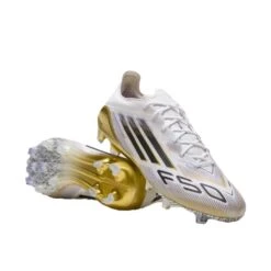 ADIDAS F50 Elite FG Soccer Cleat - Cloud White/Core Black/Gold Metallic - Regular (D) -Gazelle Sports Shop JH7617 HM1