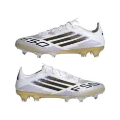 ADIDAS F50 Pro FG Soccer Cleat - Cloud White/Black/Gold Metallic - Regular (D) -Gazelle Sports Shop JH7686 09 standard