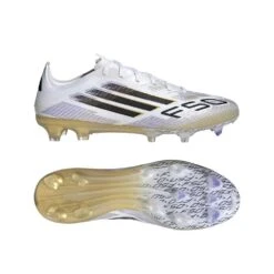 ADIDAS F50 Pro FG Soccer Cleat - Cloud White/Black/Gold Metallic - Regular (D) -Gazelle Sports Shop JH7686 22 model