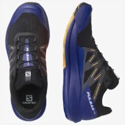 Salomon Men's Pulsar Trail Shoe - Black/Clematis Blue/Blazing Orange- Regular (D) -Gazelle Sports Shop L41603200 4f8be5c5cebfe5ac4bc995d14af1aba8