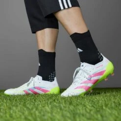ADIDAS Men'sPredator Elite FG Soccer Cleats - Cloud White/Lucid Pink/Lucid Lemon - Regular (D) 7 ADIDAS Men'sPredator Elite FG Soccer Cleats - Cloud White/Lucid Pink/Lucid Lemon - Regular (D) -Gazelle Sports Shop Predator Elite Firm Ground Cleats White ID3881 HM3 hover