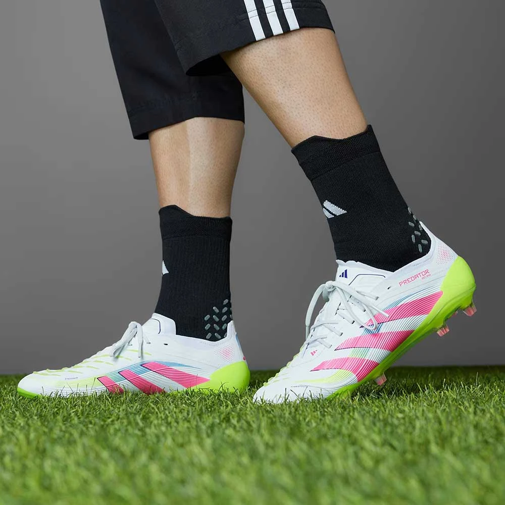ADIDAS Men'sPredator Elite FG Soccer Cleats - Cloud White/Lucid Pink/Lucid Lemon - Regular (D) 5 ADIDAS Men'sPredator Elite FG Soccer Cleats - Cloud White/Lucid Pink/Lucid Lemon - Regular (D) - Image 3