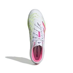 ADIDAS Men's Predator Pro FG Soccer Cleat - Cloud White/Lucid Pink/Lucid Lemon - Regular (D) -Gazelle Sports Shop Predator Pro Firm Ground Cleats White ID3855 02 standard