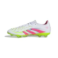 ADIDAS Men's Predator Pro FG Soccer Cleat - Cloud White/Lucid Pink/Lucid Lemon - Regular (D) -Gazelle Sports Shop Predator Pro Firm Ground Cleats White ID3855 06 standard