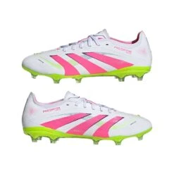 ADIDAS Men's Predator Pro FG Soccer Cleat - Cloud White/Lucid Pink/Lucid Lemon - Regular (D) -Gazelle Sports Shop Predator Pro Firm Ground Cleats White ID3855 09 standard