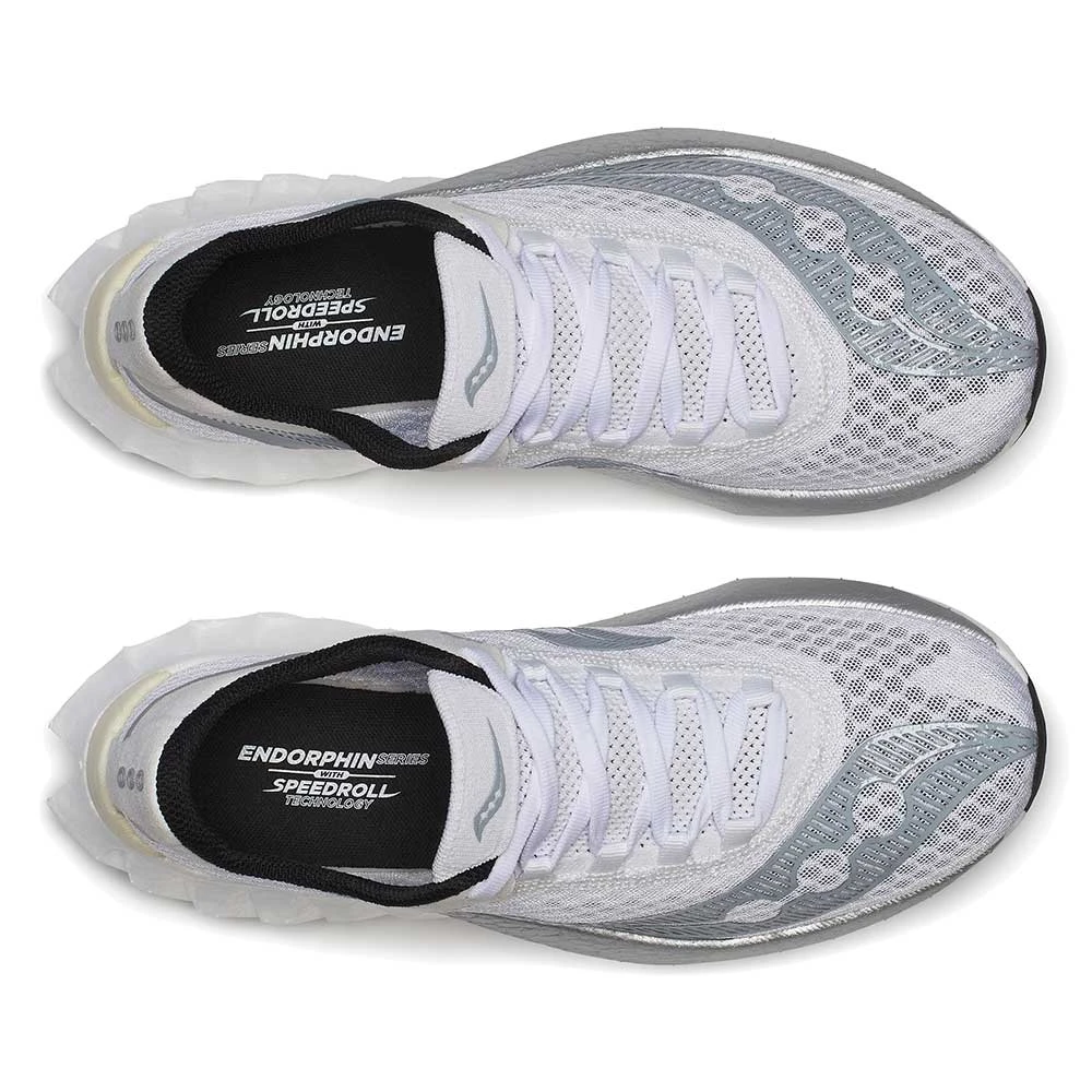 Saucony Women's Endorphin Pro 4 Running Shoe - White/Silver - Regular (B) 7 Saucony Women's Endorphin Pro 4 Running Shoe - White/Silver - Regular (B) - Image 5