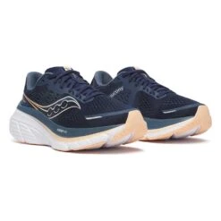 Saucony Women's Guide 18 Running Shoe - Navy/Apricot - Regular (B) -Gazelle Sports Shop S10998 162 2