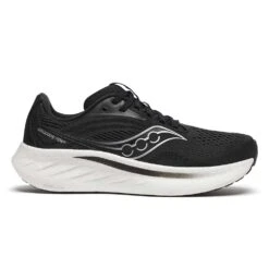 Saucony Women's Ride 18 Running Shoe - Black/White - Regular (B)